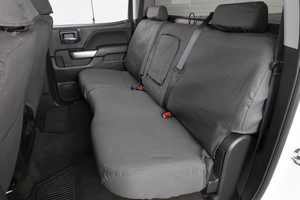 Custom 2022|Chevrolet Silverado 5500 HD SeatSaver Seat Cover for Work and Play | Gray Polycotton Split Bench