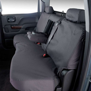 Ultimate Protection Seat Cover | Custom Fit for 2022 Chevrolet Silverado 5500 HD | SeatSaver Polycotton in Charcoal Black Ultimate Protection Seat Cover | Custom Fit for 2022 Chevrolet Silverado 5500 HD | SeatSaver Polycotton in Charcoal Black
