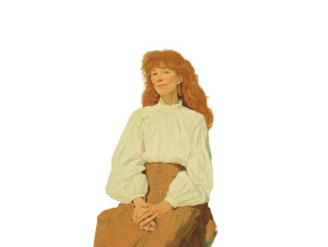 Red-Haired Woman Portrait V2 Vinyl Car Decal Sticker – Waterproof & UV-Resistant 8"