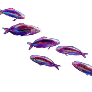Neon Multicolor Fishes Vinyl Car Decal Sticker – Waterproof & UV-Resistant 8"