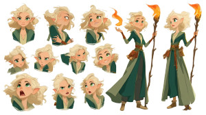 Elven Druid Character Vinyl Car Decal Sticker – Waterproof & UV-Resistant 8"