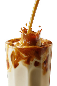 Caramel Macchiato Pour Vinyl Car Decal Sticker – Waterproof & UV-Resistant 8"