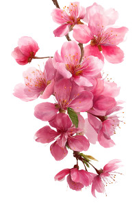 Pink Cherry Blossoms Vinyl Car Decal Sticker – Waterproof & UV-Resistant 8"