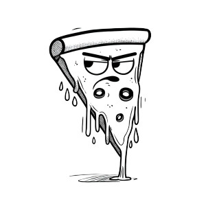 Angry Pizza Slice Vinyl Car Decal Sticker – Waterproof & UV-Resistant 8"