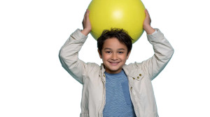 Smiling Boy With Ball Vinyl Car Decal Sticker – Waterproof & UV-Resistant 8"