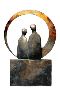 Bronze Sculpture Duo Vinyl Car Decal Sticker – Waterproof & UV-Resistant 8"