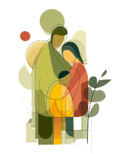 Family Hug Art Vinyl Car Decal Sticker – Waterproof & UV-Resistant 8"