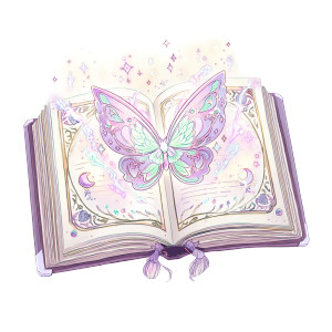 Magical Spellbook Butterfly Vinyl Car Decal Sticker – Waterproof & UV-Resistant 8"