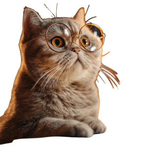 Typing Cat With Glasses V2 Vinyl Car Decal Sticker – Waterproof & UV-Resistant 8"