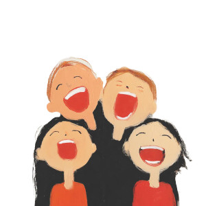 Happy Singing Kids Vinyl Car Decal Sticker – Waterproof & UV-Resistant 8"