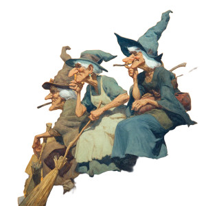 Eccentric Old Witches Vinyl Car Decal Sticker – Waterproof & UV-Resistant 8"