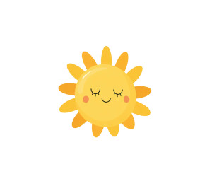 Smiling Sun Vector Vinyl Car Decal Sticker – Waterproof & UV-Resistant 8"