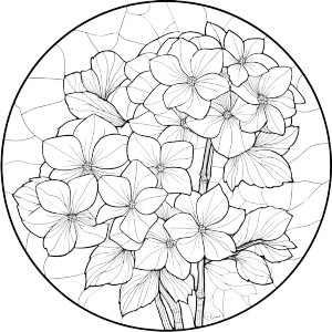 Hydrangea Mosaic Panel Vinyl Car Decal Sticker – Waterproof & UV-Resistant 8"