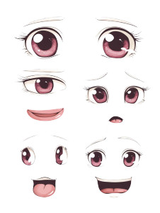 Kawaii Expressions V2 Vinyl Car Decal Sticker – Waterproof & UV-Resistant 8"