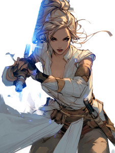 Female Jedi Artgerm Vinyl Car Decal Sticker – Waterproof & UV-Resistant 8"