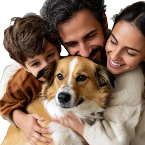 Happy Family Hugging Dog Vinyl Car Decal Sticker – Waterproof & UV-Resistant 8" Happy Family Hugging Dog Vinyl Car Decal Sticker – Waterproof & UV-Resistant 8"