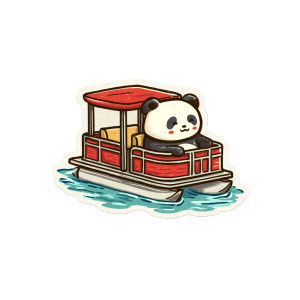 Panda Pontoon Sticker Vinyl Car Decal Sticker – Waterproof & UV-Resistant 8"