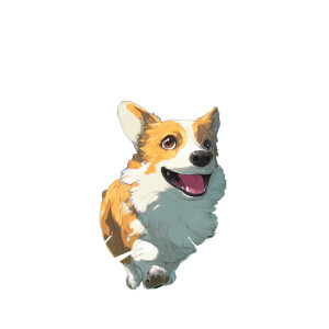 Anime Corgi Play Vinyl Car Decal Sticker – Waterproof & UV-Resistant 8"
