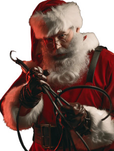 Santa With Whip Vinyl Car Decal Sticker – Waterproof & UV-Resistant 8"