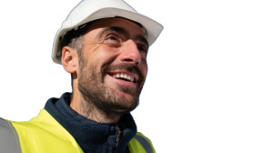 Smiling Civil Engineer Vinyl Car Decal Sticker – Waterproof & UV-Resistant 8"