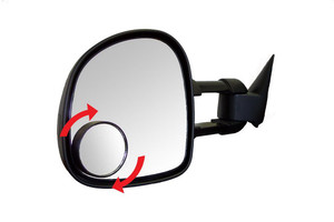 CIPA USA Black Manual Blind Spot Mirror | Wide Angle View, Stick-On, Universal Fit CIPA USA Black Manual Blind Spot Mirror | Wide Angle View, Stick-On, Universal Fit