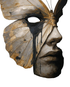 Haunting Moth Face Vinyl Car Decal Sticker – Waterproof & UV-Resistant 8"