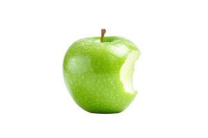 Green Apple Bite Vinyl Car Decal Sticker – Waterproof & UV-Resistant 8"