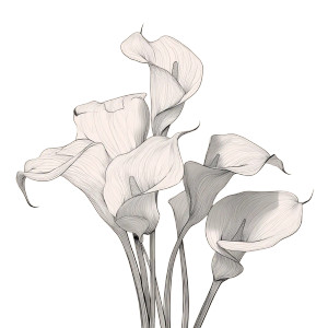 Calla Lilies Drawing Vinyl Car Decal Sticker – Waterproof & UV-Resistant 8"