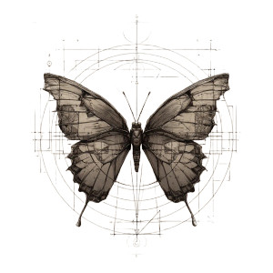 Vitruvian Butterfly Vinyl Car Decal Sticker – Waterproof & UV-Resistant 8"