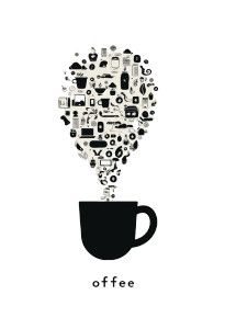 Coffee Steam Icons Vinyl Car Decal Sticker – Waterproof & UV-Resistant 8"