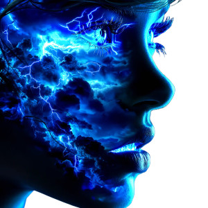 Cloud Woman Lightning Vinyl Car Decal Sticker – Waterproof & UV-Resistant 8"