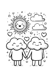 Sun Cloud Doodle Vinyl Car Decal Sticker – Waterproof & UV-Resistant 8"