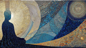 Radiant Meditative Figure Vinyl Car Decal Sticker – Waterproof & UV-Resistant 8"