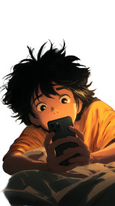 Anime Boy Reflection Vinyl Car Decal Sticker – Waterproof & UV-Resistant 8"