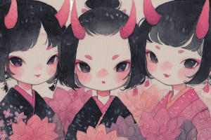 Chibi Demon Girls Vinyl Car Decal Sticker – Waterproof & UV-Resistant 8"