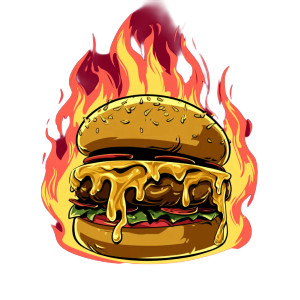 Spicy Burger Vector Vinyl Car Decal Sticker – Waterproof & UV-Resistant 8"