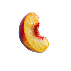 Levitating Peach Slice Vinyl Car Decal Sticker – Waterproof & UV-Resistant 8"