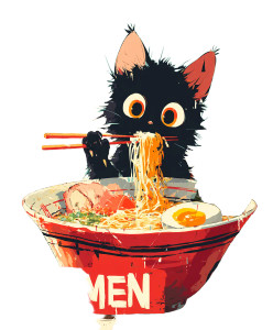 Ramen Cat Vinyl Car Decal Sticker – Waterproof & UV-Resistant 8" Ramen Cat Vinyl Car Decal Sticker – Waterproof & UV-Resistant 8"