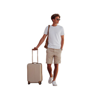 Young Man Traveling Vinyl Car Decal Sticker – Waterproof & UV-Resistant 8"