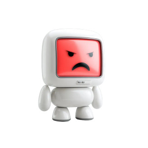 Cute Angry Robot Vinyl Car Decal Sticker – Waterproof & UV-Resistant 8"