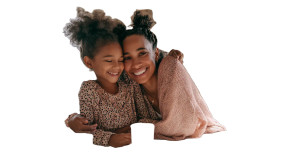 Joyful Morning Hug Vinyl Car Decal Sticker – Waterproof & UV-Resistant 8"