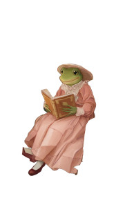 Miss Frog Reading Vinyl Car Decal Sticker – Waterproof & UV-Resistant 8"