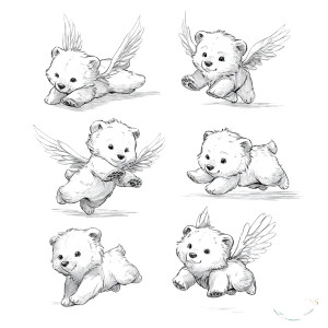 Winged Bear Cub Vinyl Car Decal Sticker – Waterproof & UV-Resistant 8"