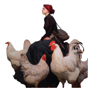 Mystical Hen Rider Vinyl Car Decal Sticker – Waterproof & UV-Resistant 8"