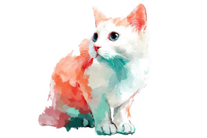 Cute Cat V20 Vinyl Car Decal Sticker – Waterproof & UV-Resistant 8"