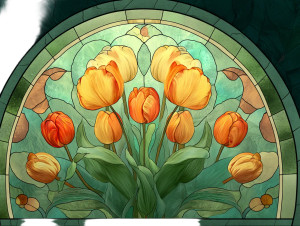 Tulip Stained Glass Vinyl Car Decal Sticker – Waterproof & UV-Resistant 8" Tulip Stained Glass Vinyl Car Decal Sticker – Waterproof & UV-Resistant 8"