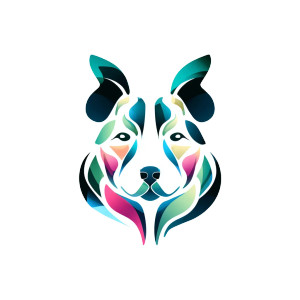 Abstract Dog Logo Vinyl Car Decal Sticker – Waterproof & UV-Resistant 8"