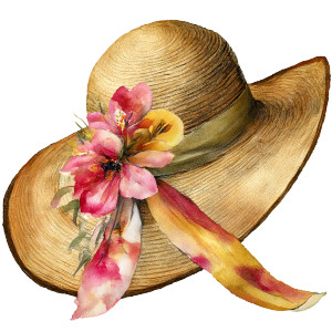 Sun Hat With Flowers Vinyl Car Decal Sticker – Waterproof & UV-Resistant 8"