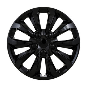 Enhance your vehicle with Coast To Coast Gloss Black Wheel Covers | Set of 4