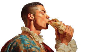 Ronaldo Eating Shawarma Vinyl Car Decal Sticker – Waterproof & UV-Resistant 8"